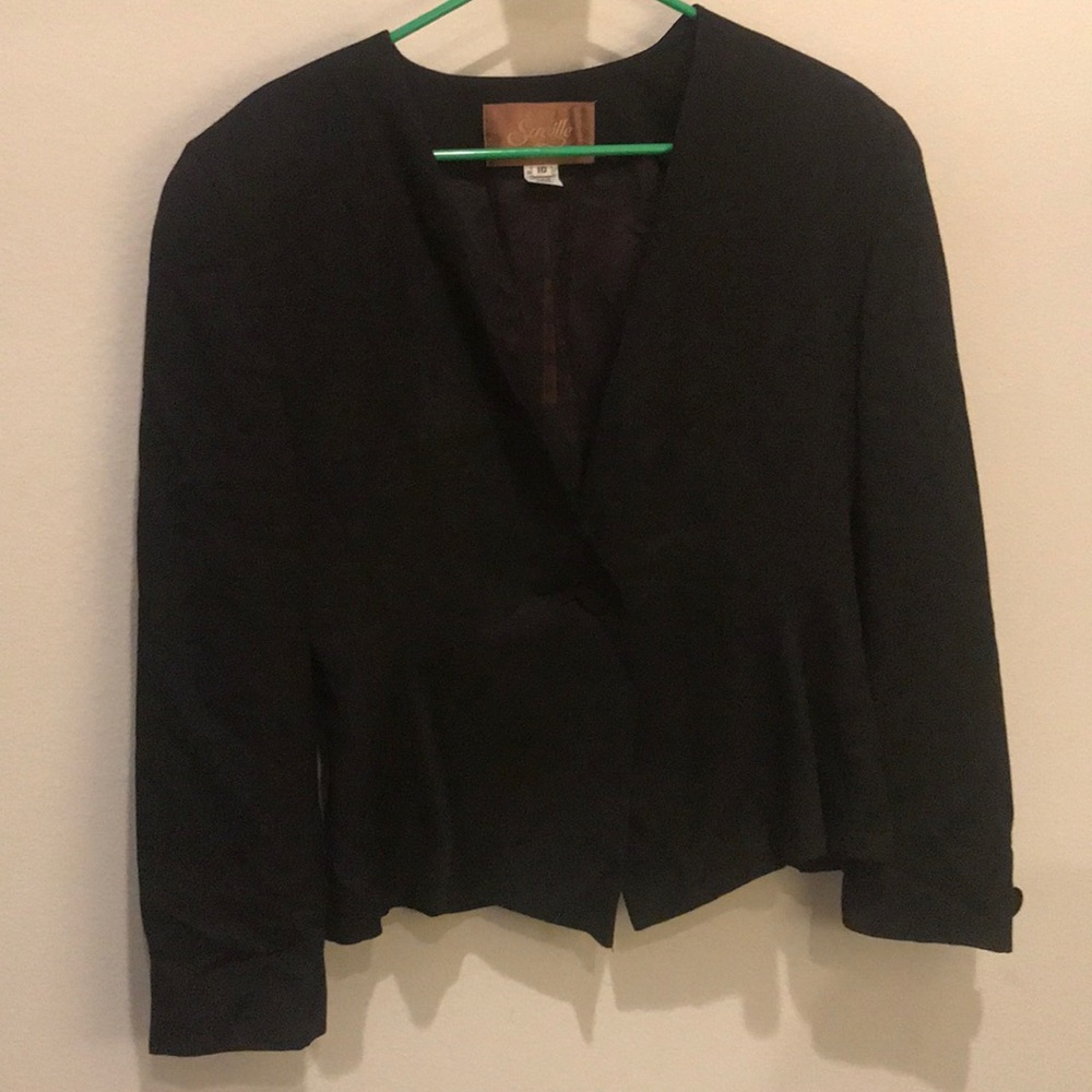 Black hip waisted Saville jacket blazer